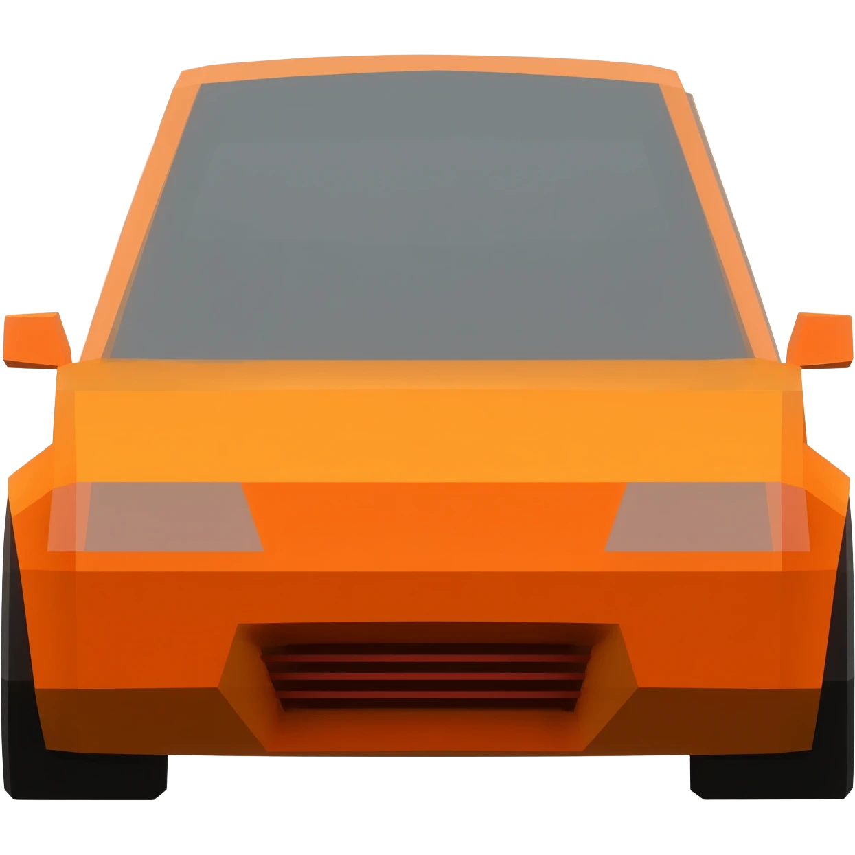 Create a orange lowpoly car at the front emoji