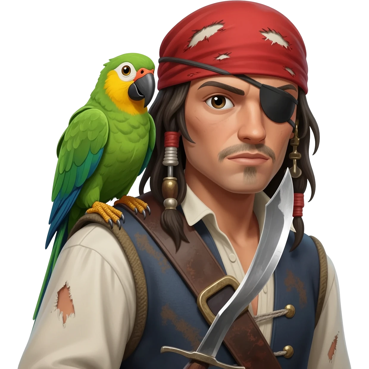 pirate and parrot emoji