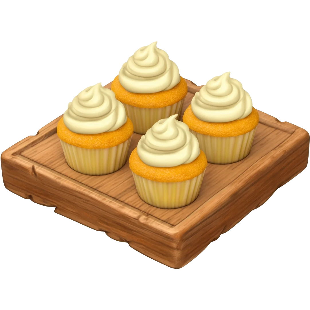 Yellow cupcakes with traye emoji