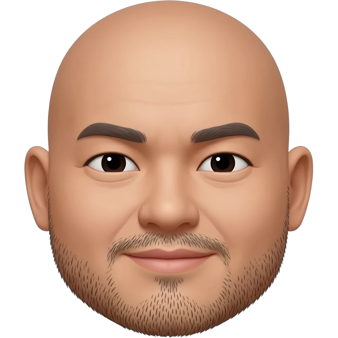 fat asian man with stubbles bald and small eyes emoji
