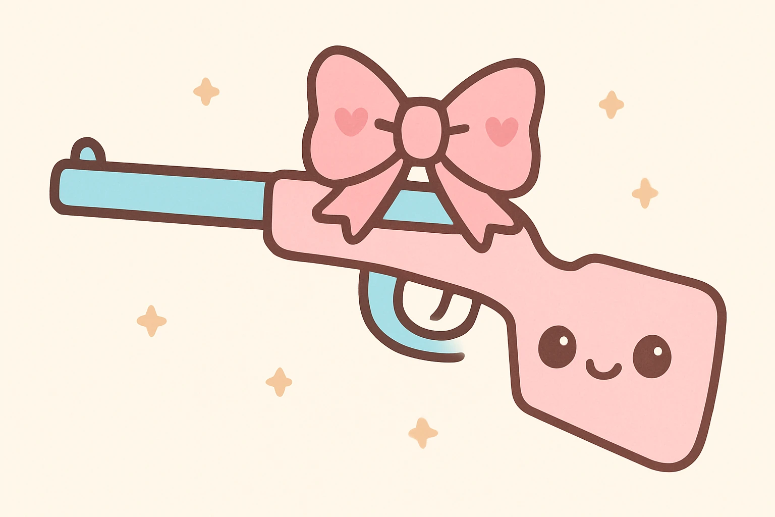 Gun with a pink bow  emoji