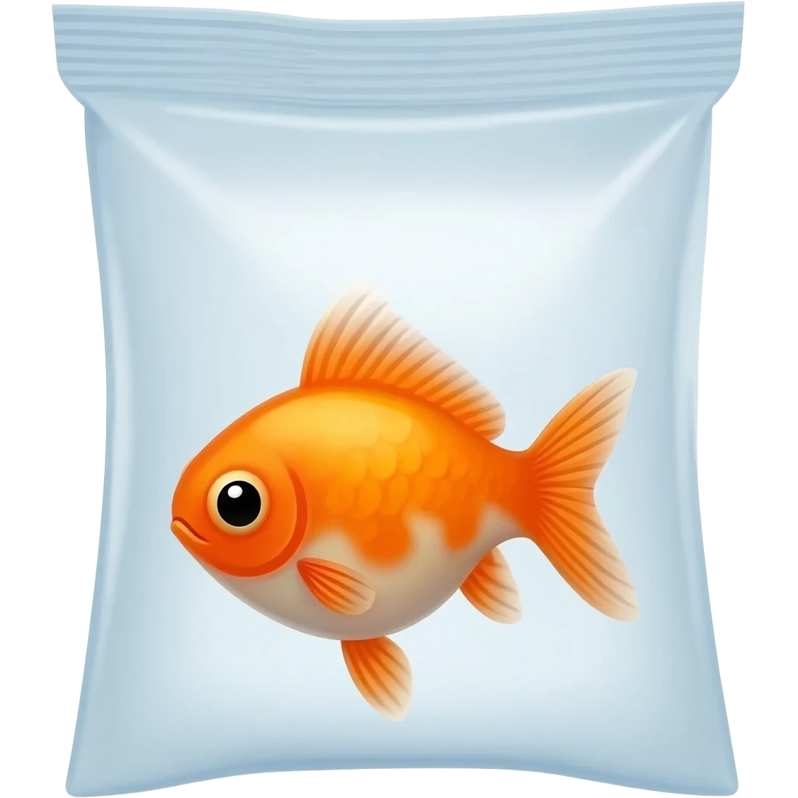 Singular goldfish in a bag emoji