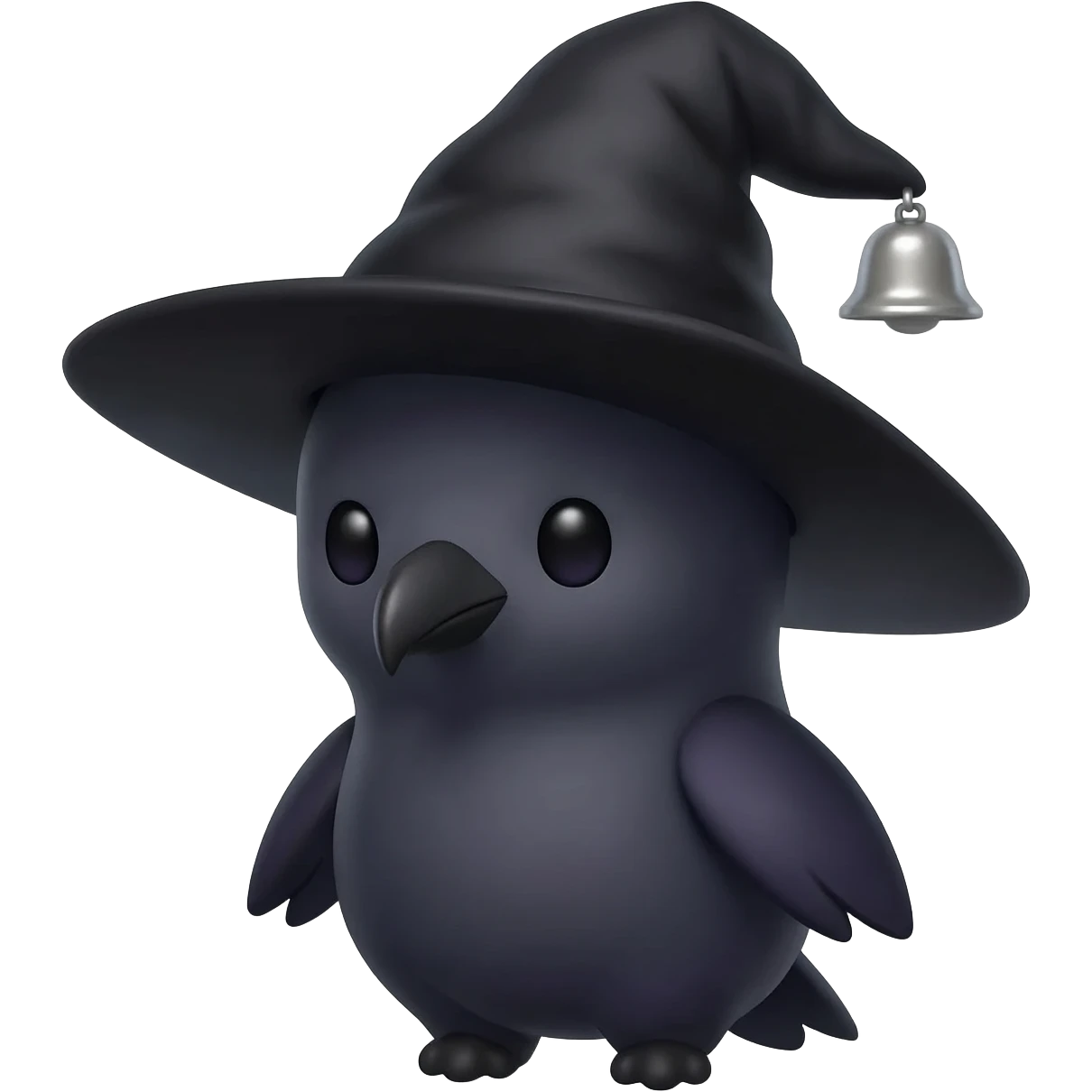 kawaii raven wearing a witch hat emoji