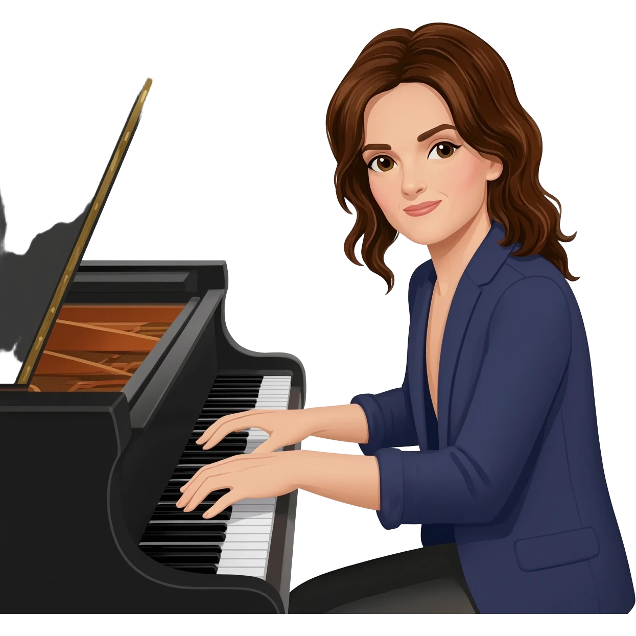 hyperralistic laura pausini at the piano emoji