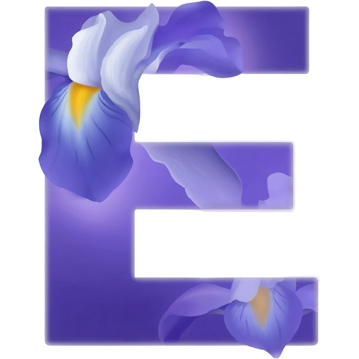 БУКВА E С ИРИСАМИ emoji