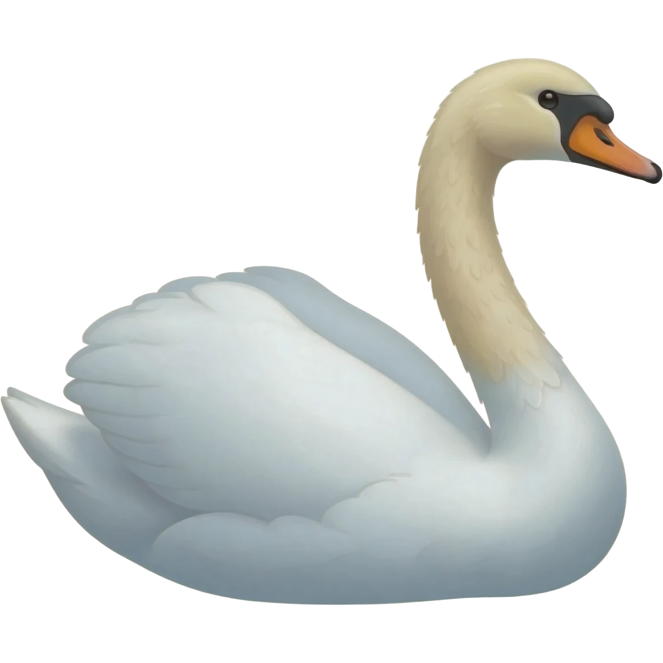 Swan emoji looking right side emoji
