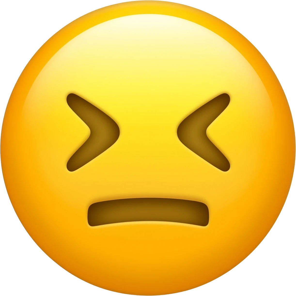 yellow default circle face with a chewing face expression (for an example, L L emoji
