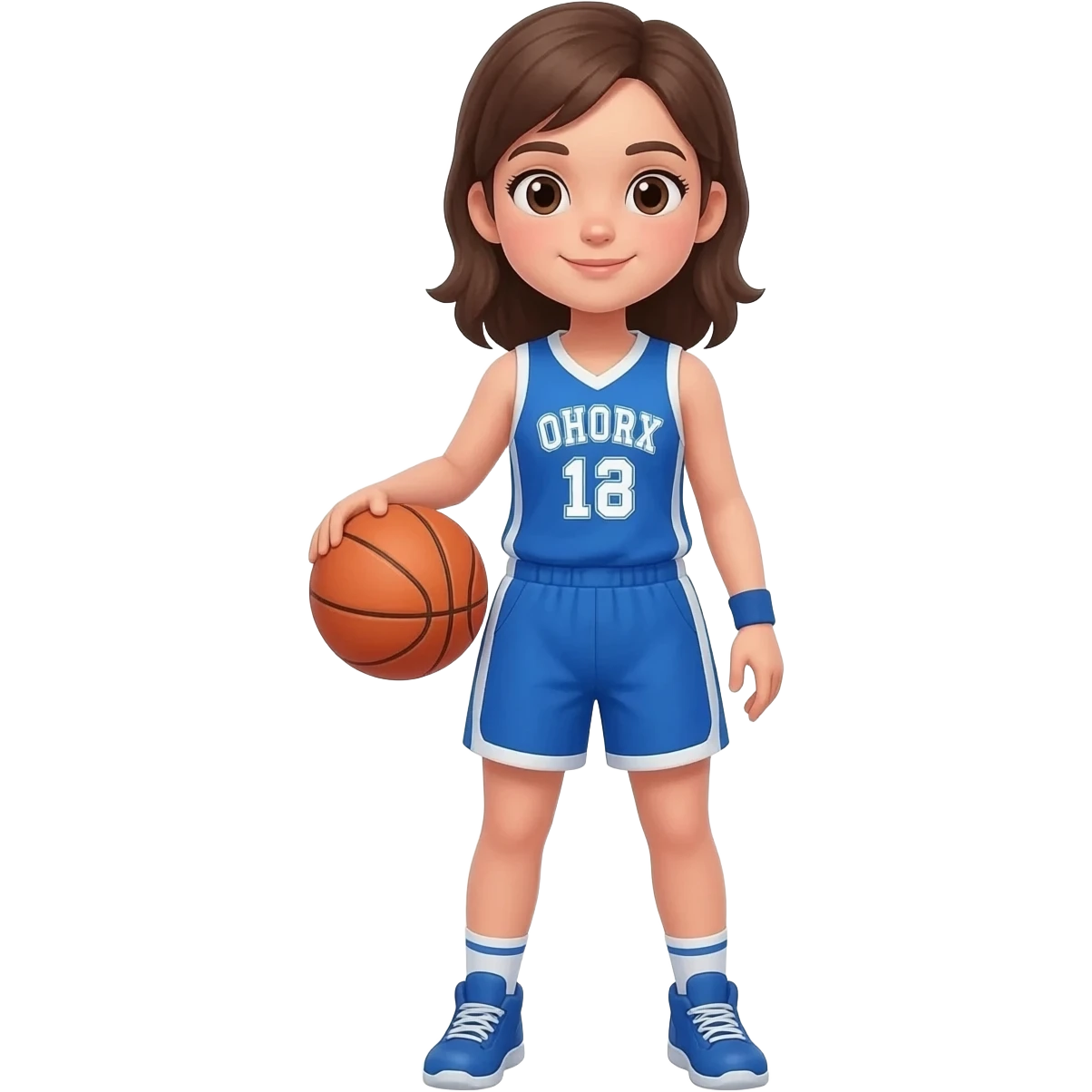 girl basketball player blue emoji