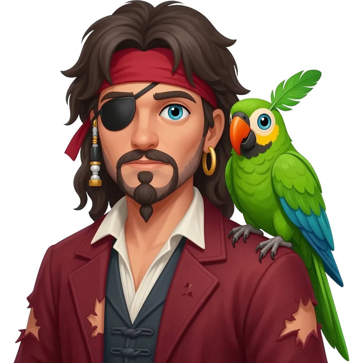 pirate and parrot emoji
