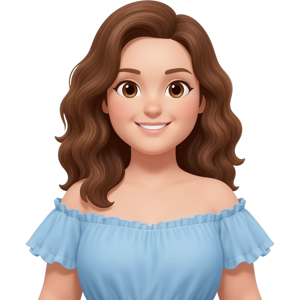 Plus size women  brown eyes ,brown wavey hair emoji