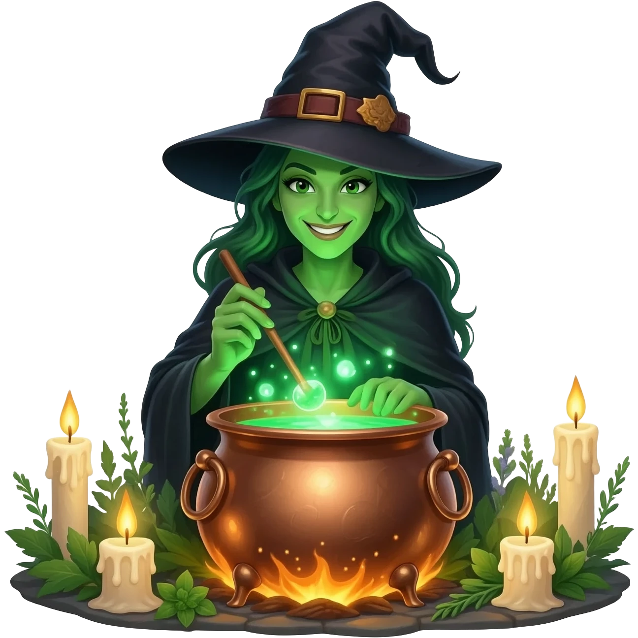 green witch cooking potion emoji