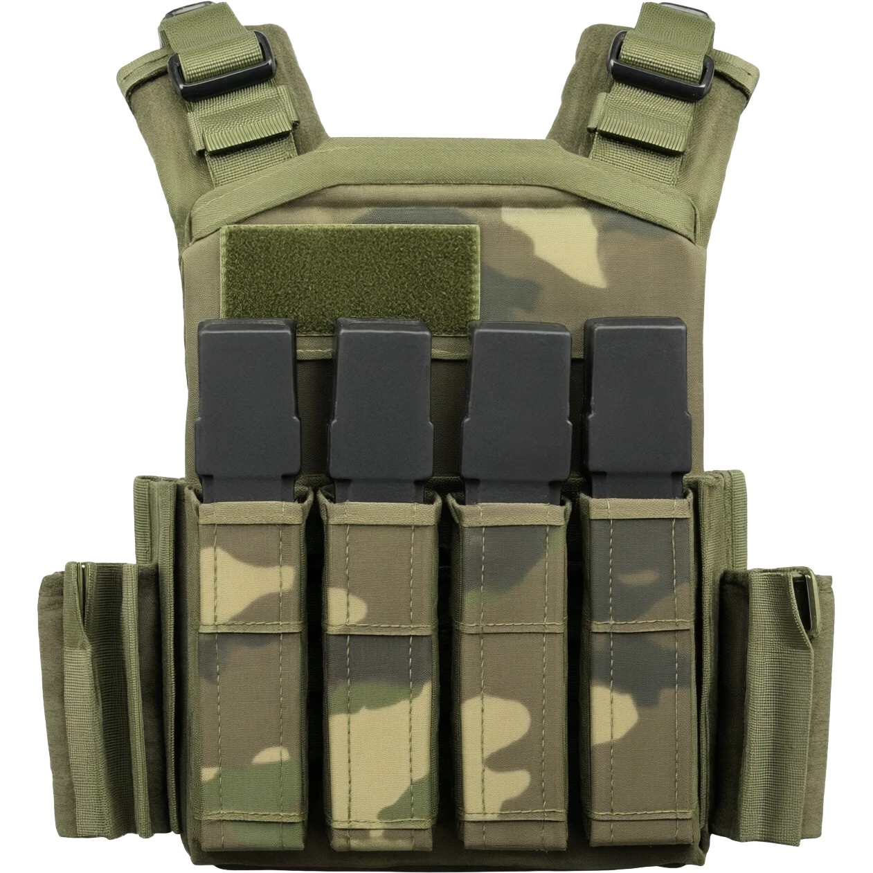 Green fatigue plate carrier with magazine pouch emoji