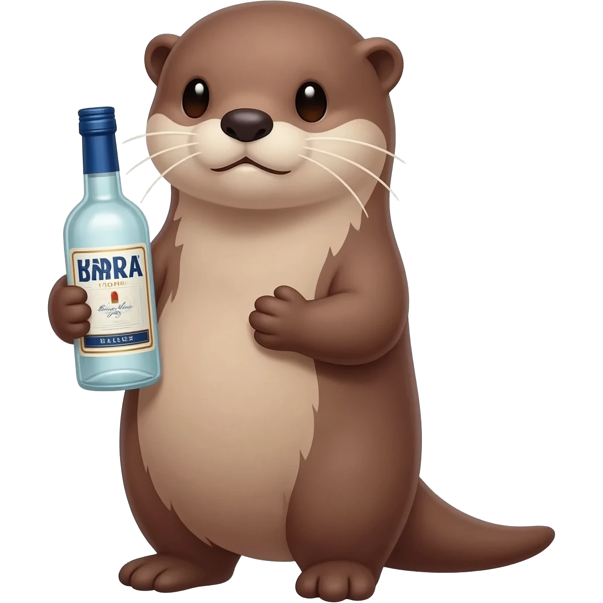 lazy otter holding vodka emoji
