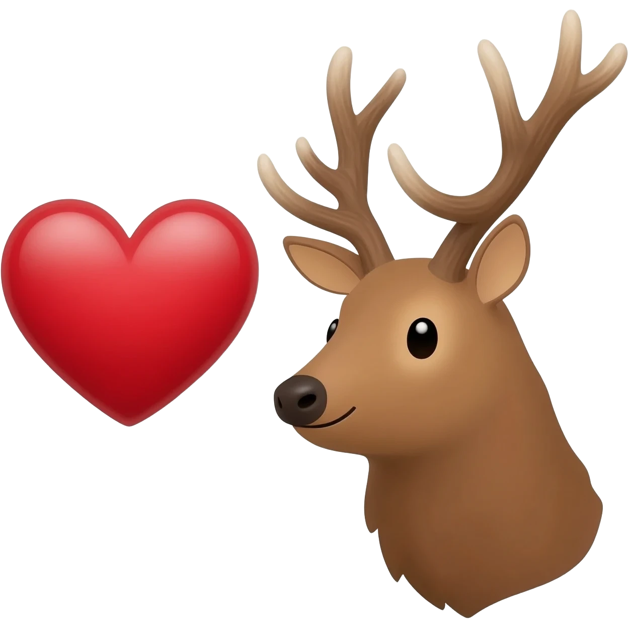 Elchkopf mit einem großen Herzen neben dran emoji