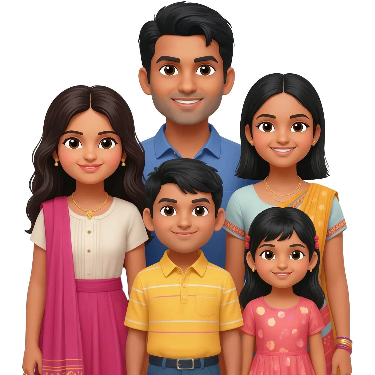 indian family of 5 emoji
