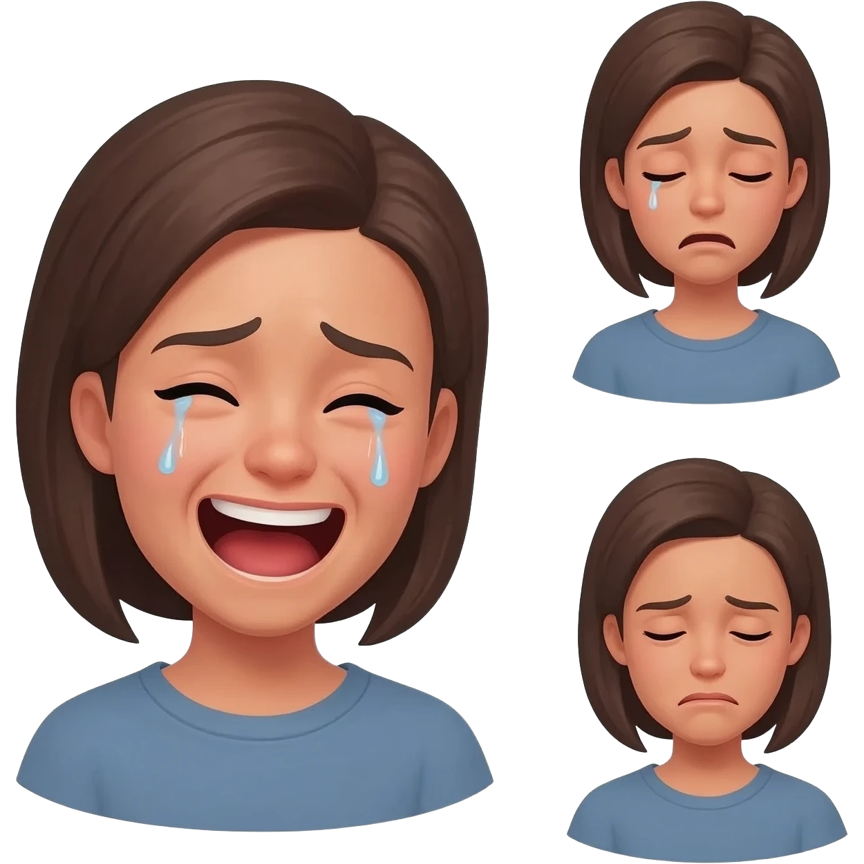 A crying laughing emoji and sad emoji