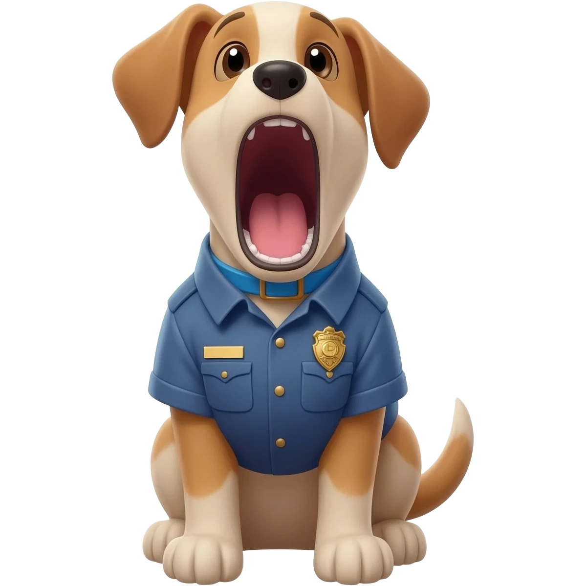 Small police puppy which is screaming PUP emoji