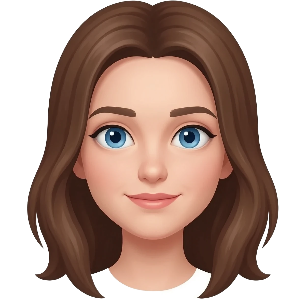 White Girl Brown Hair Blue Eyes emoji