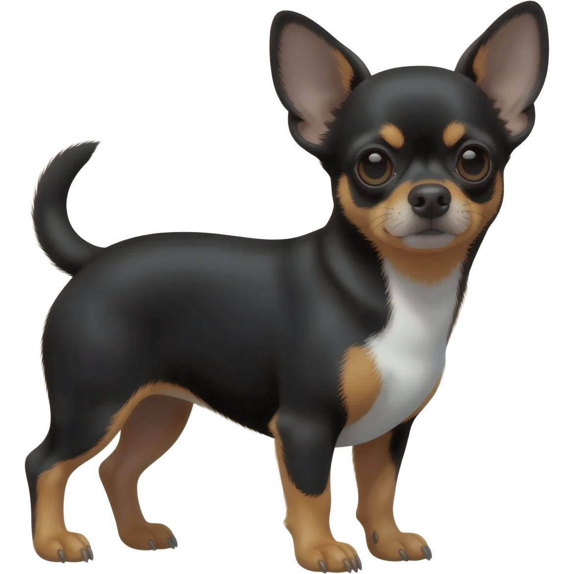 Chihuahua noir avec tache blanche au torse emoji