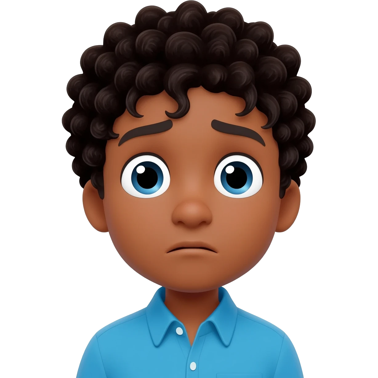 confused puzzled questioning black boy curly hair emoji