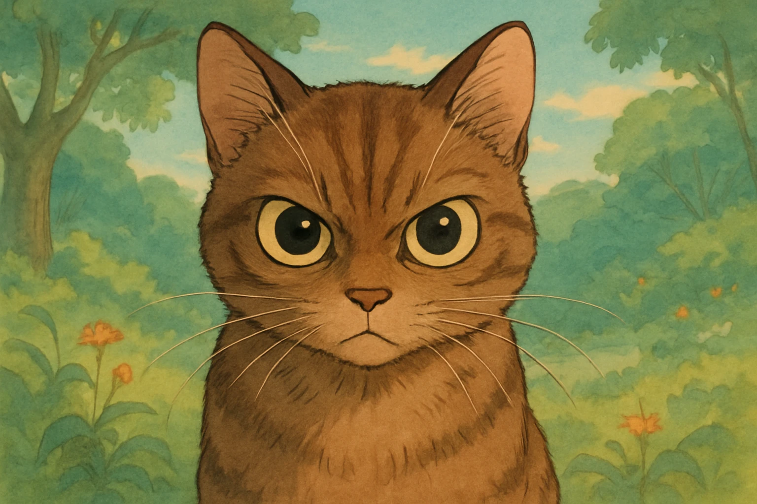 cat staring intensely emoji