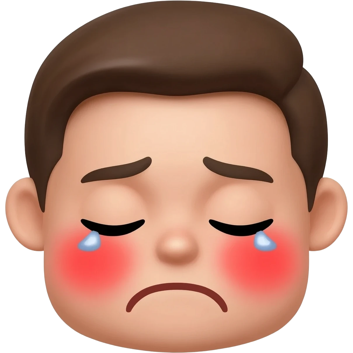 Ein Emoji, wie die normalen Emojis das stark rot wird und beschämt die Augen schließt emoji