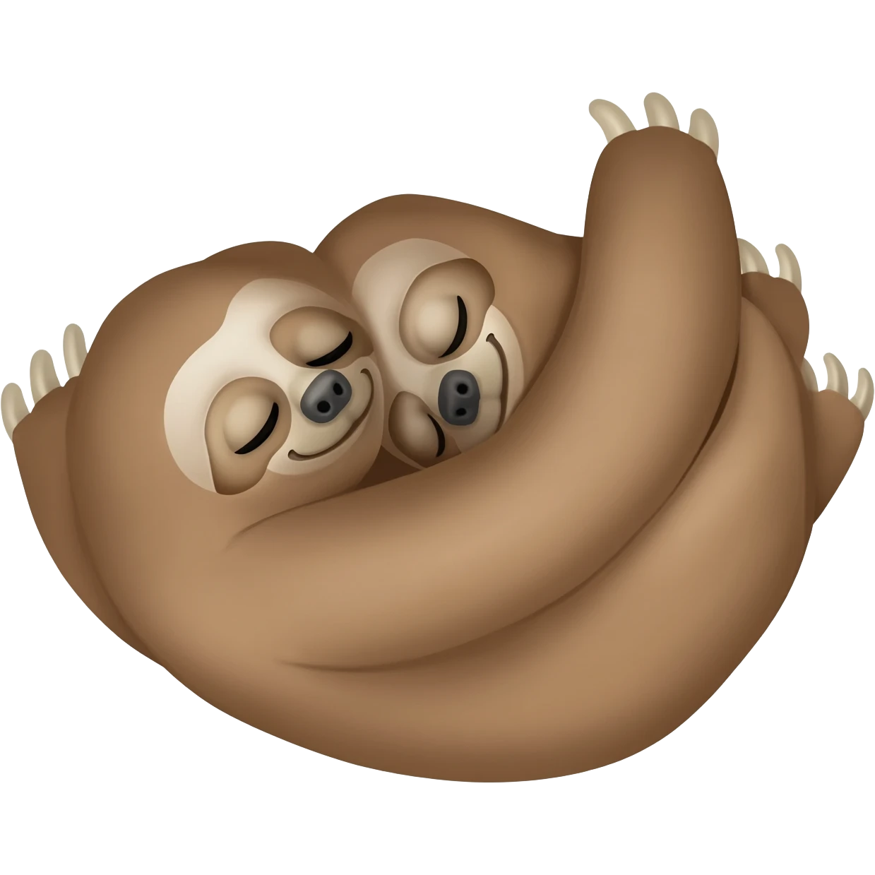 Two sloths sleep together emoji