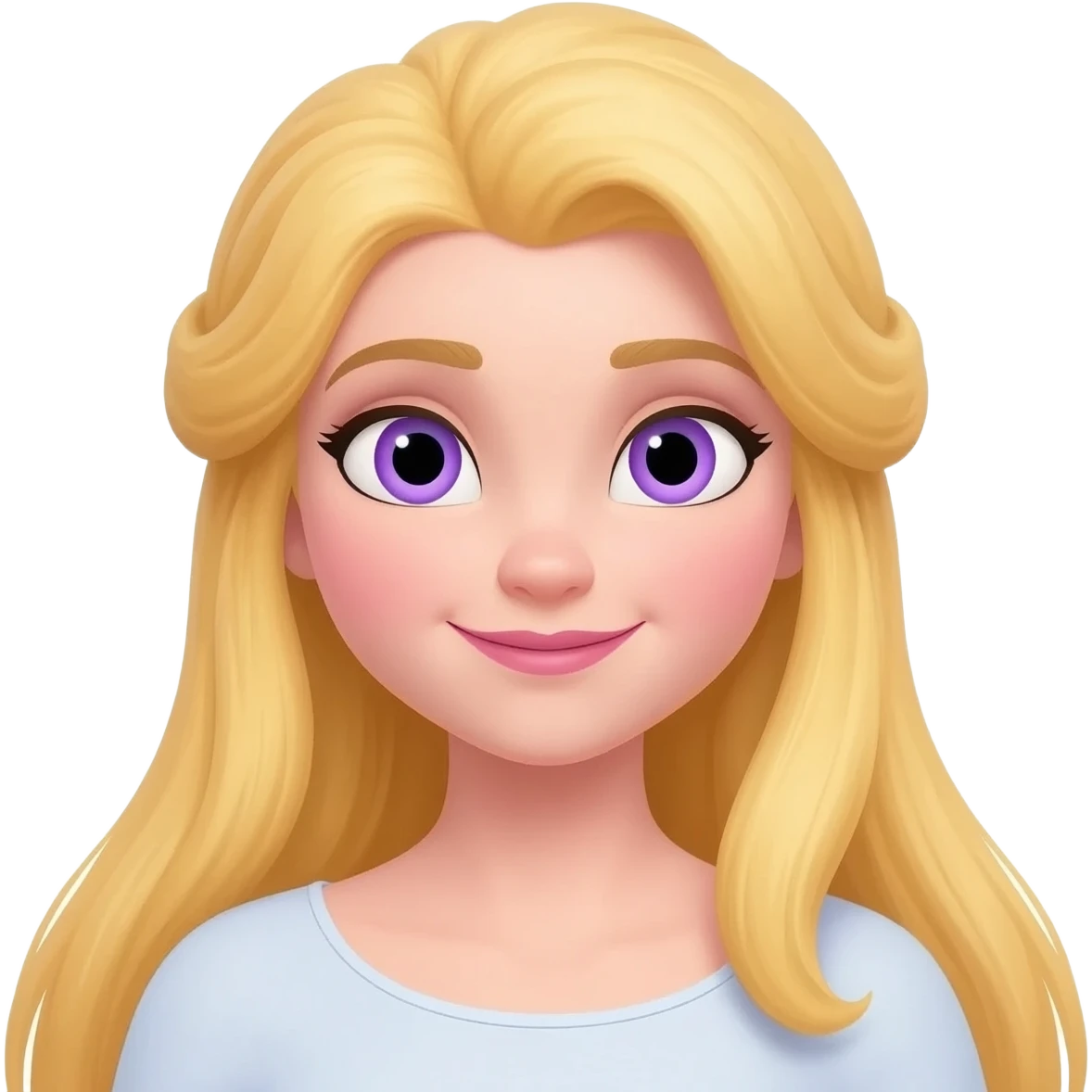 Aurora from Disney Princess with violet eyes, long blonde hair emoji