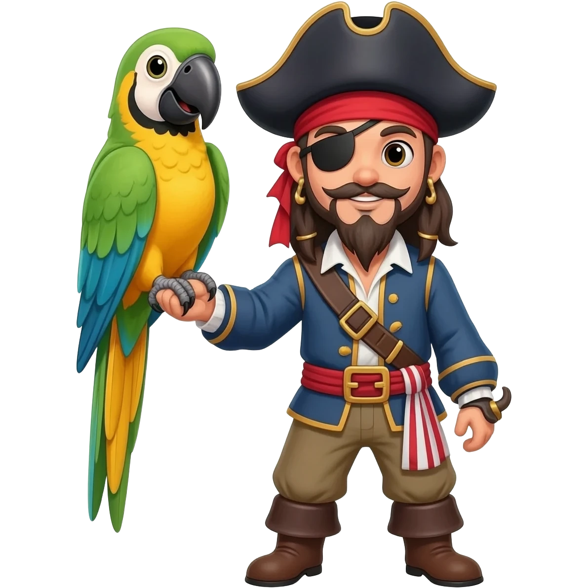pirate and parrot emoji