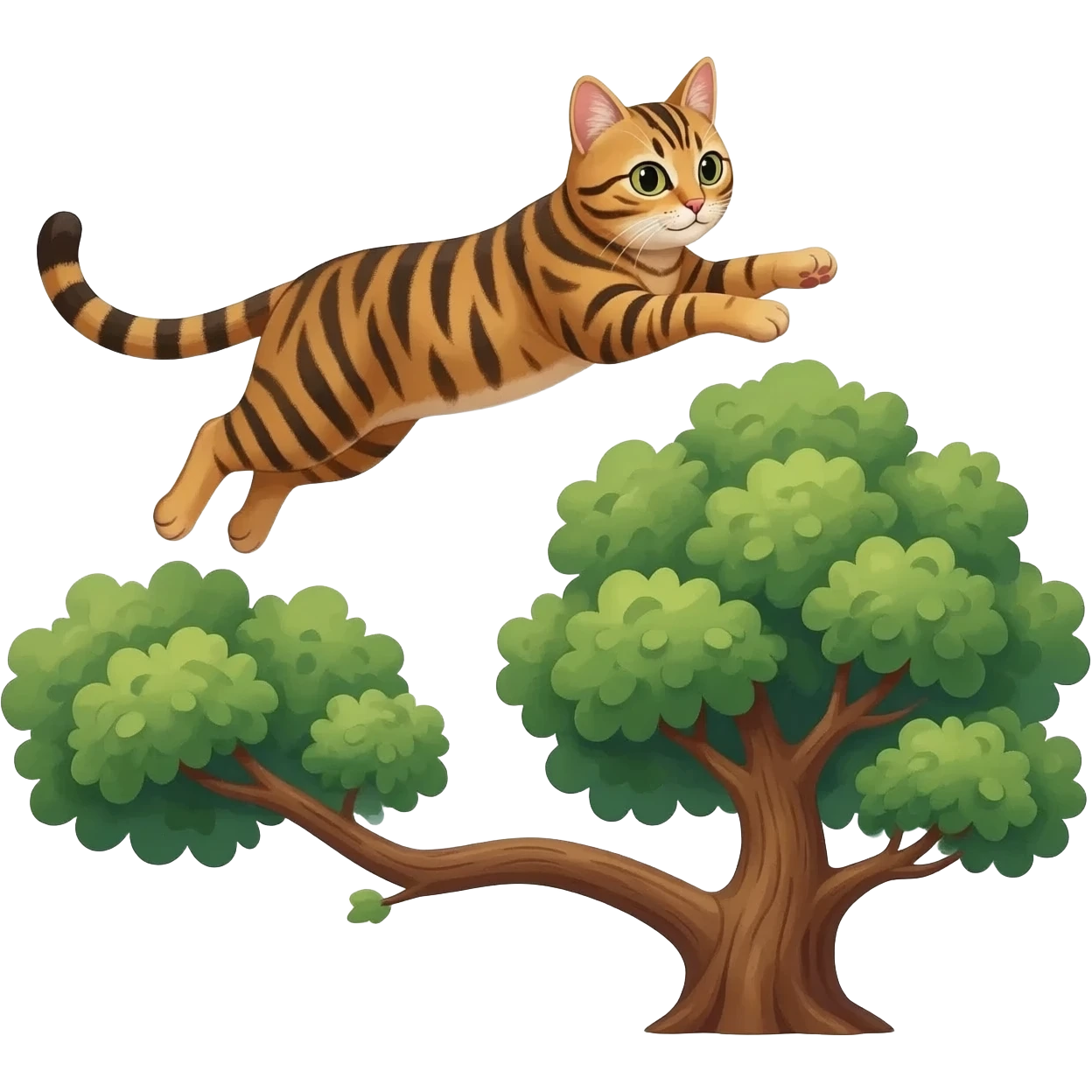 cat leaping from high tree emoji