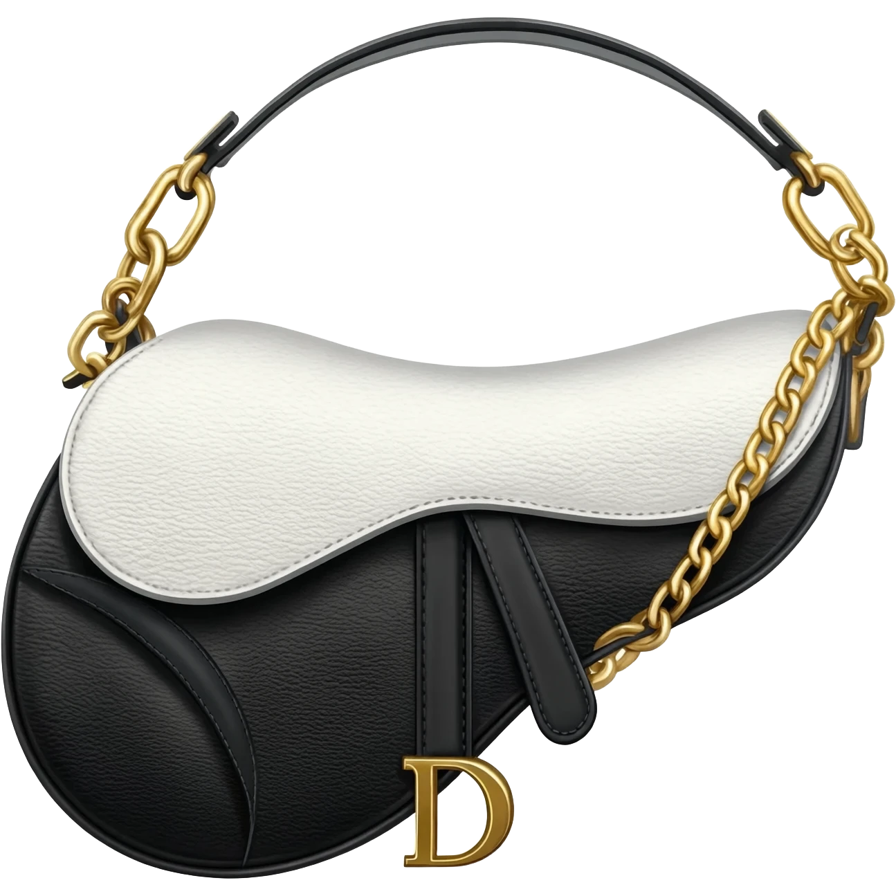 black and white saddle dior bag emoji