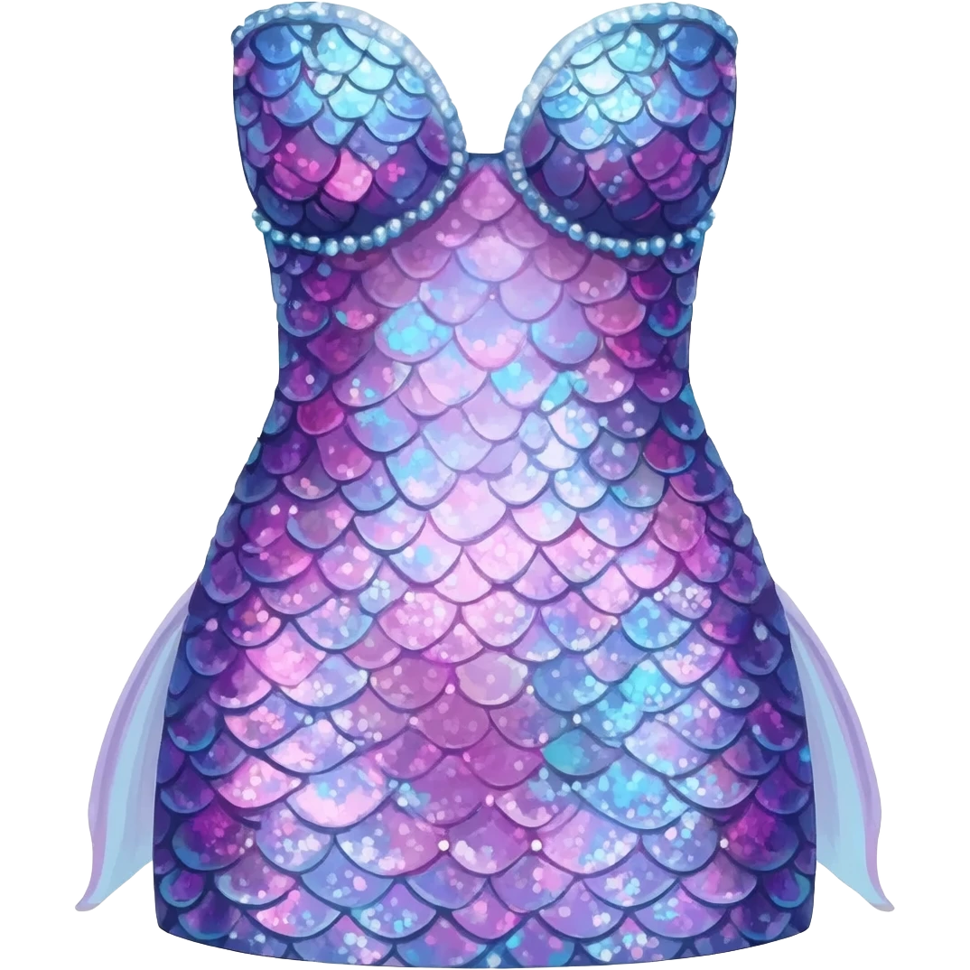Sparkly mermaid dress emoji