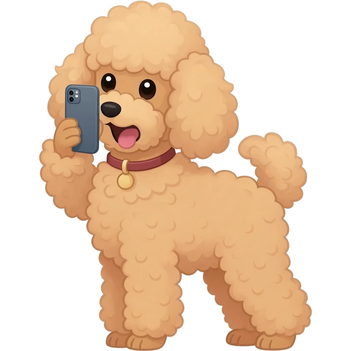 poodle dog taking itself photo emoji