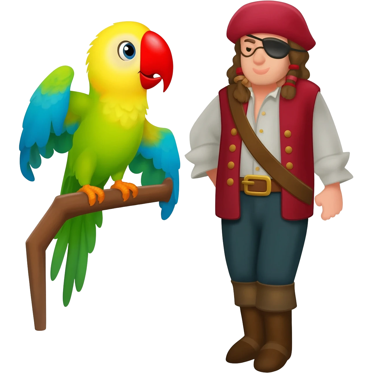 pirate and parrot emoji