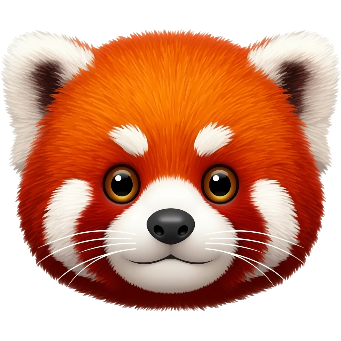 Red baby panda 3d pixar style fluffy, head only big eyes emoji