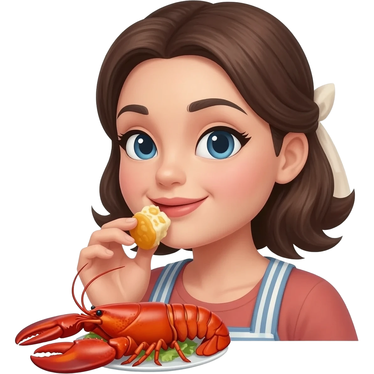 woman ready to eat a lobster emoji