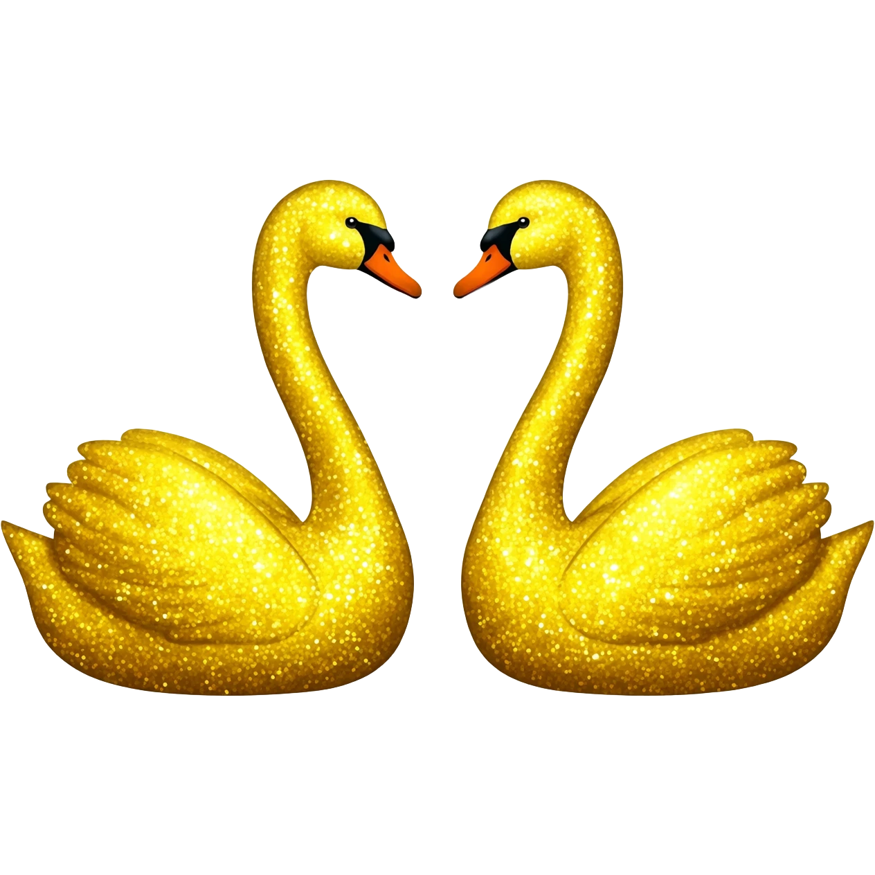黄色いキラキラと2羽の白鳥 emoji