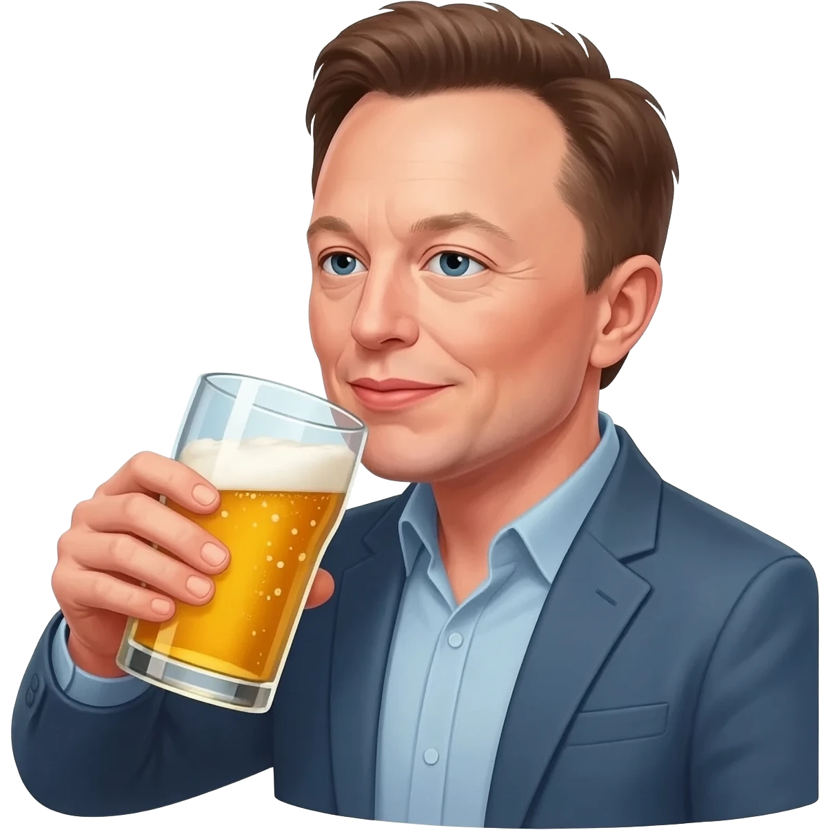 Elon Musk qui boit de la bière emoji