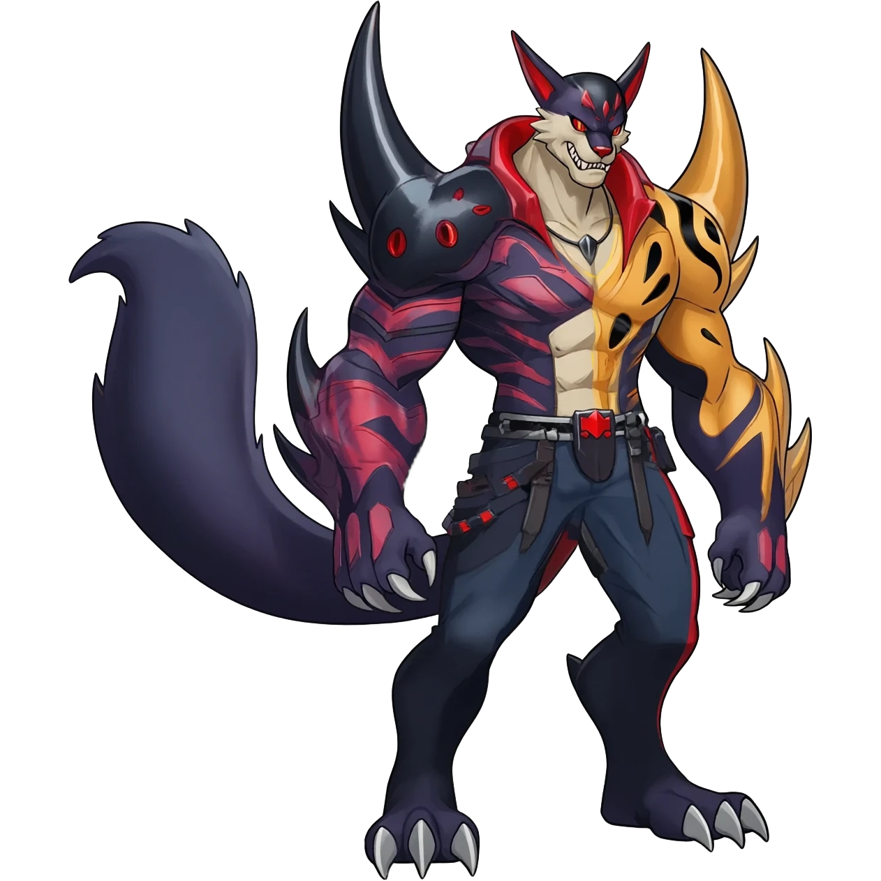 Edgy cool badass handsome animalistic monsterous Darkrai-Umbreon-Giratina-Fakémon-hybrid-fusion-creature  emoji