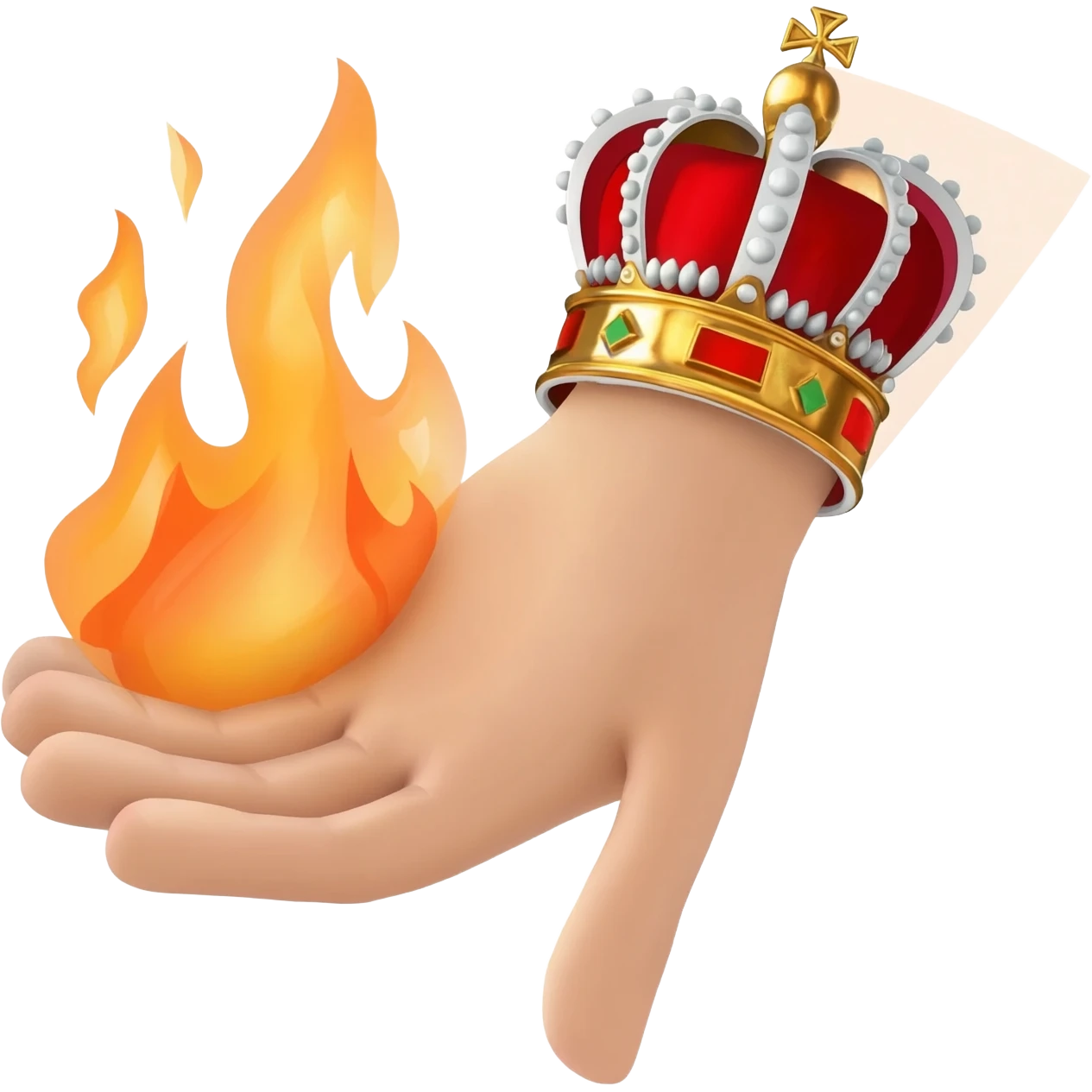 Royal coda hand flame emoji