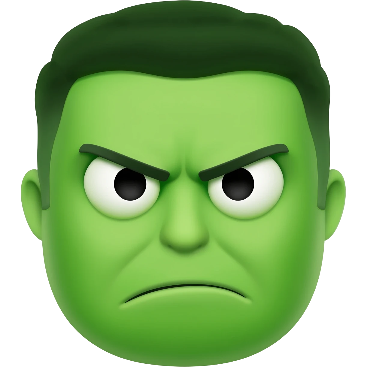 Angry Emoji face and Color as Green emoji