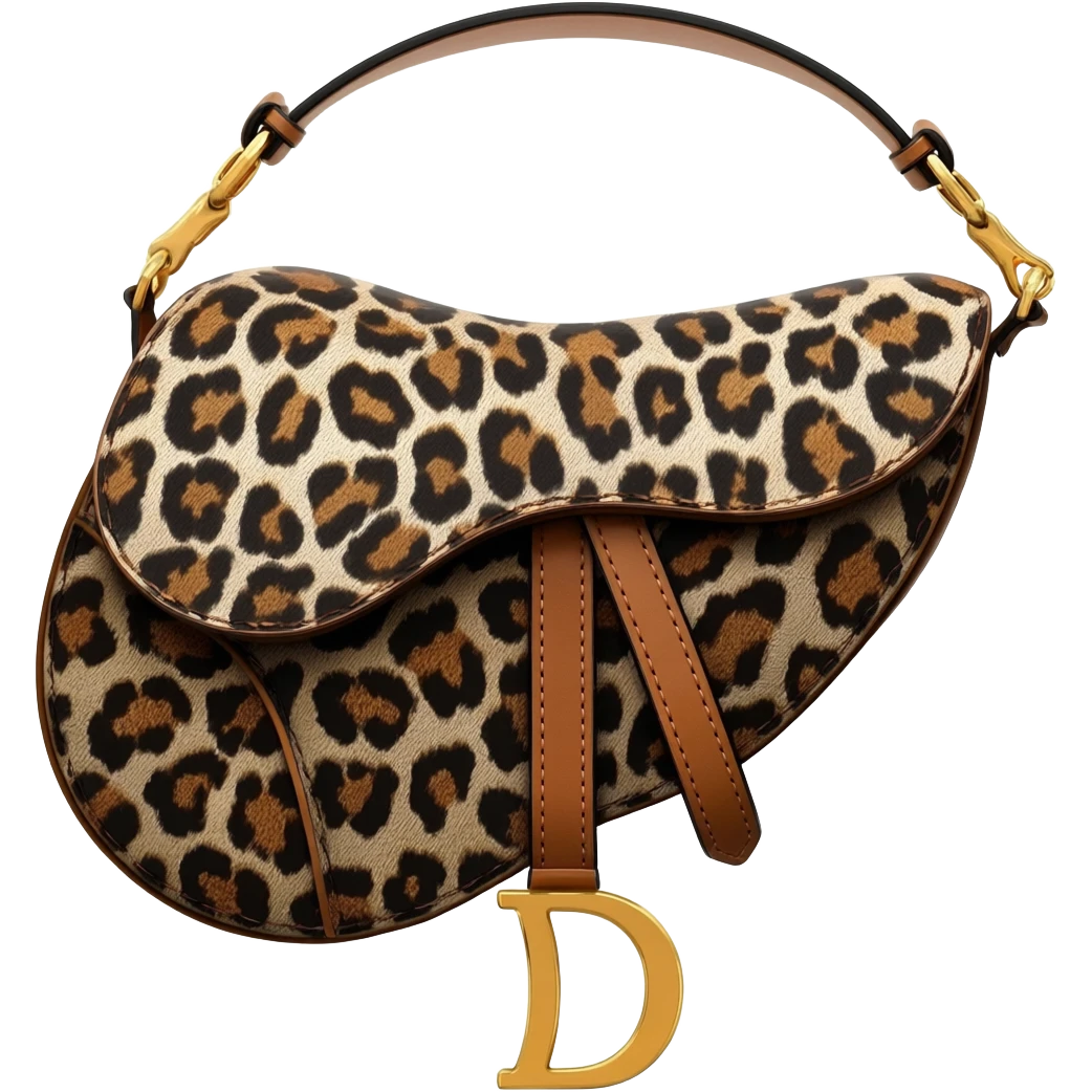 dior leopard design saddle bag emoji