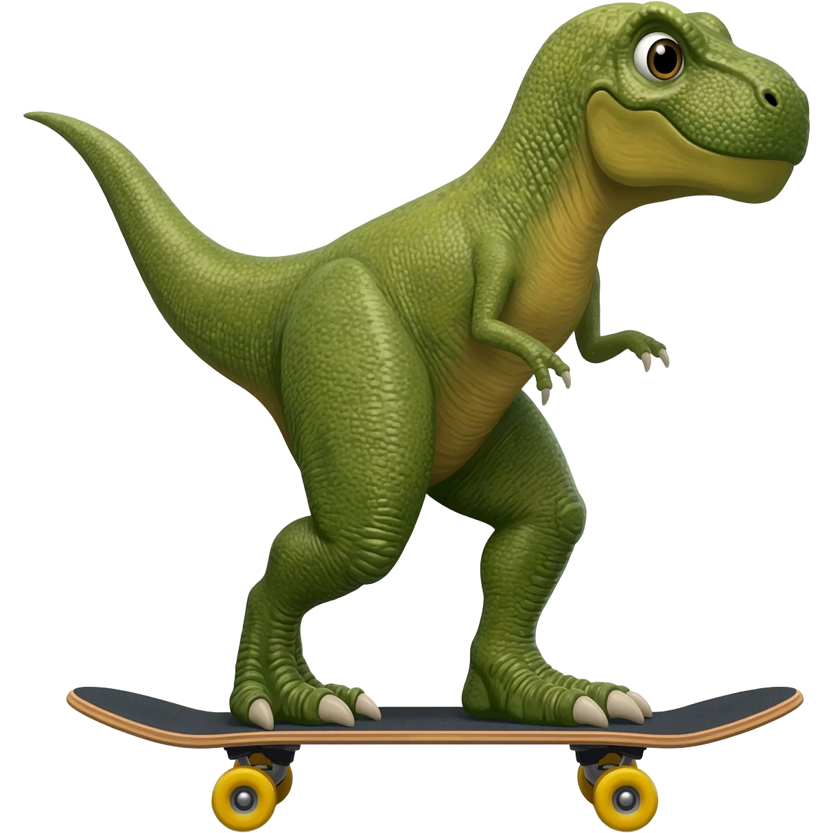 Dinosaur on a skateboard emoji