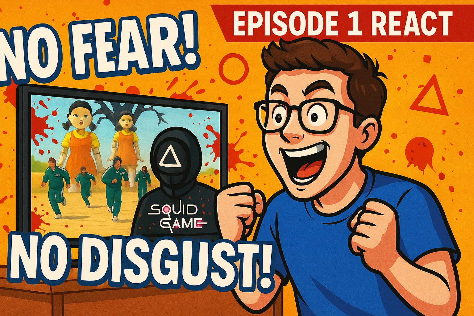 Ep 1 react a squid game de netflix defi ne pas avoir peur et pas être dégouté du sang  emoji