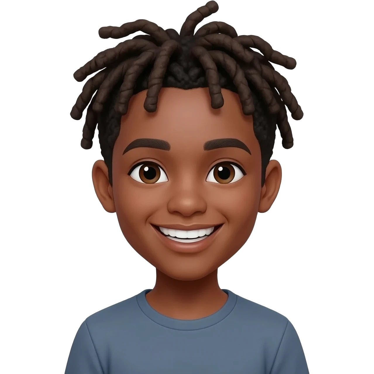jovem negro com dreadlocks curto emoji