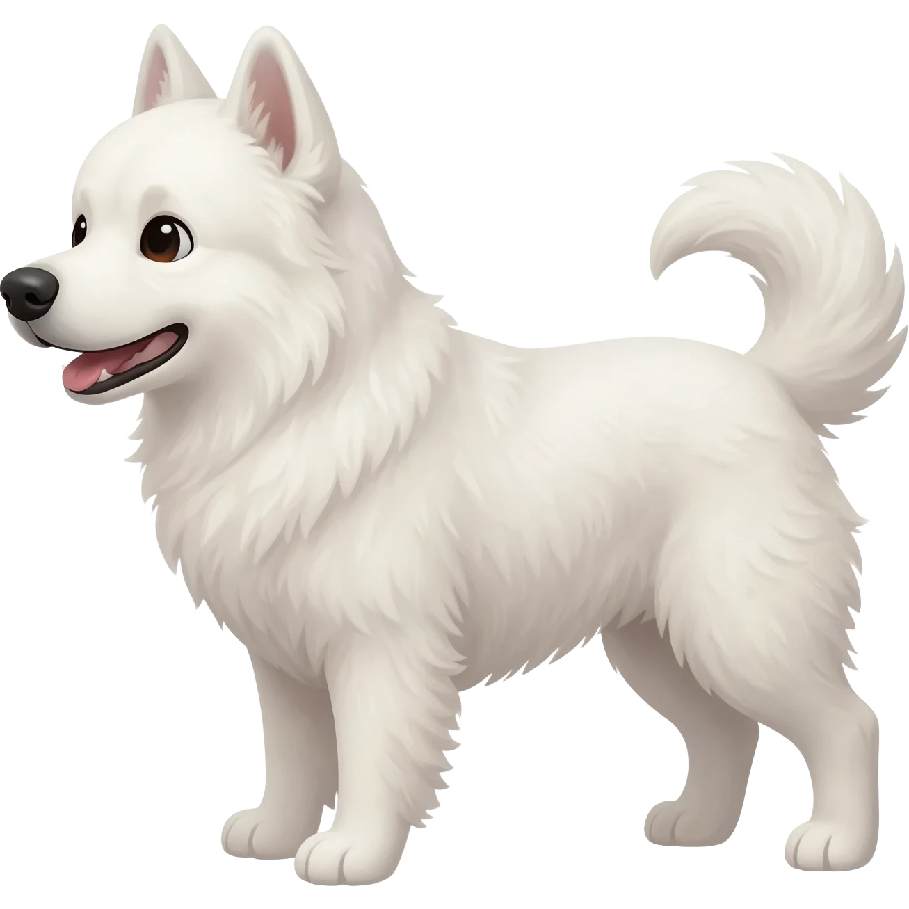 white dog looks contentedly to the left emoji