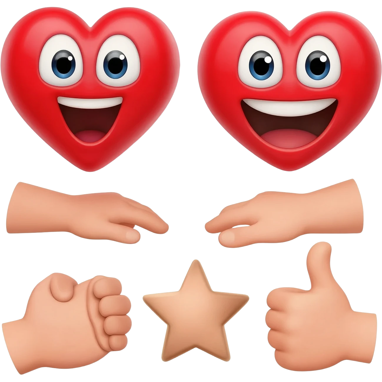 10 emoji that would represent the most frequently used reactions and emotions. Instead of yellow face, we use templar knight or Shield if possible. The top 10 I think would be...❤️😄😁🤣😊🫂🙁🤩😏👍👎 emoji