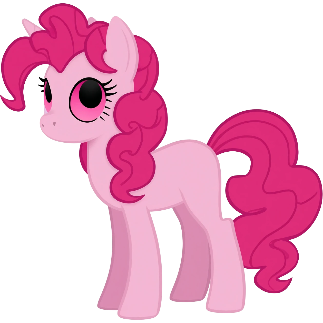 Pink pony with pink eyes emoji