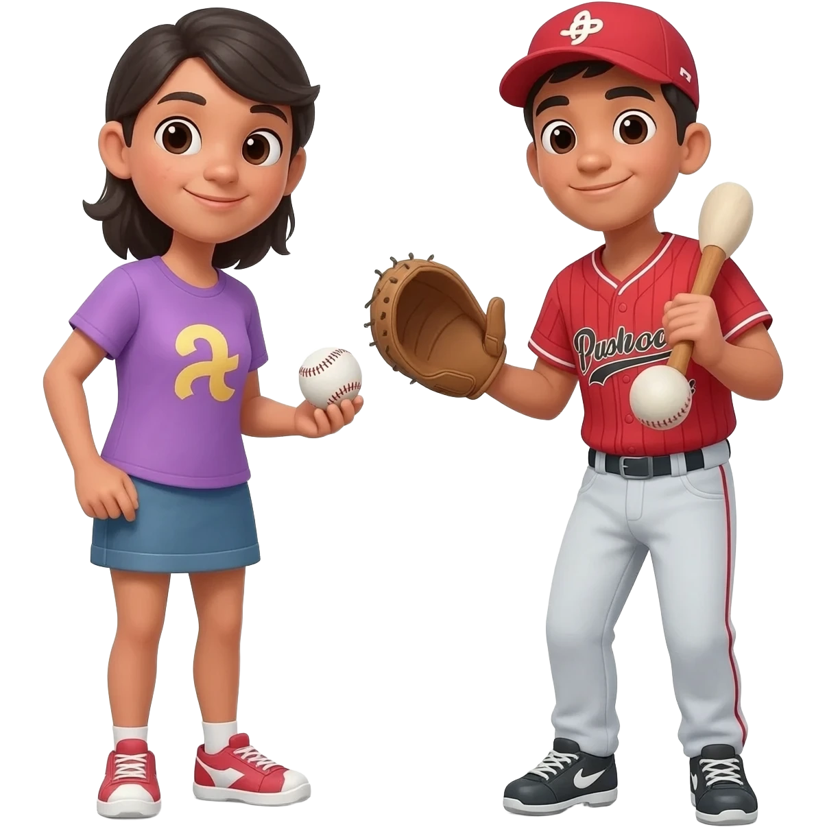 amigos latinos jugando baseball  que sean dos emoji