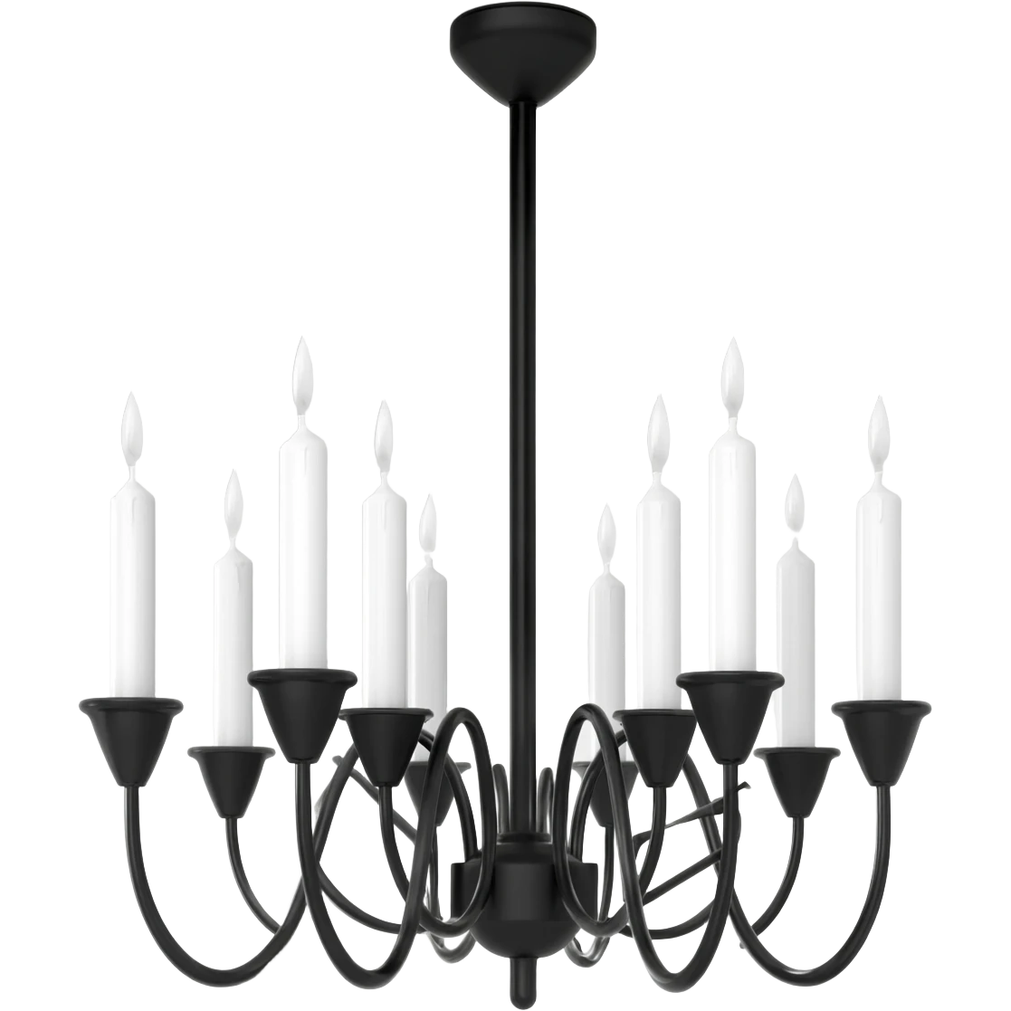 Simple minimalistic black and white Ceiling chandelier with candles emoji